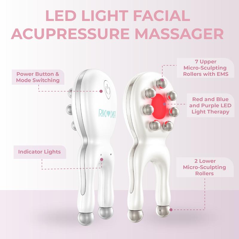 RIKI Sculptress Mini Facial Massage Tool + Red Light